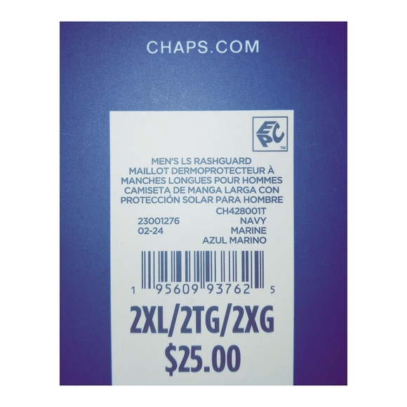 Chaps Long Sleeve Graphic Rash Guard Hoodie with UPF 50+ - Picture 9 of 10